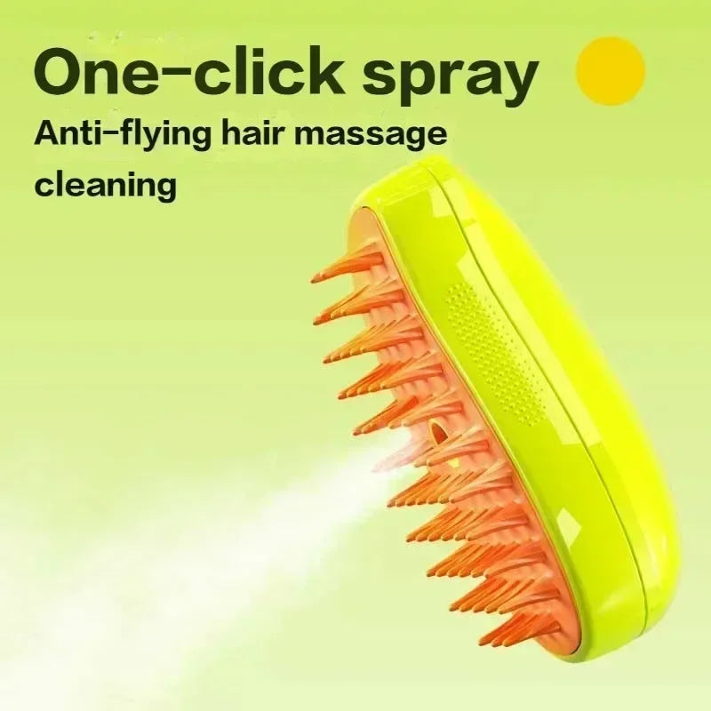 Pet Steam Brush Massager 3 In 1 Electric Grooming Comb