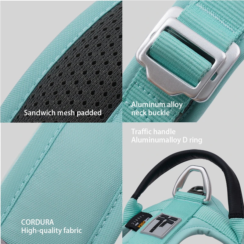 SMALL COMBINATION Reflective No Pull Adjustable Nylon Dog Harness