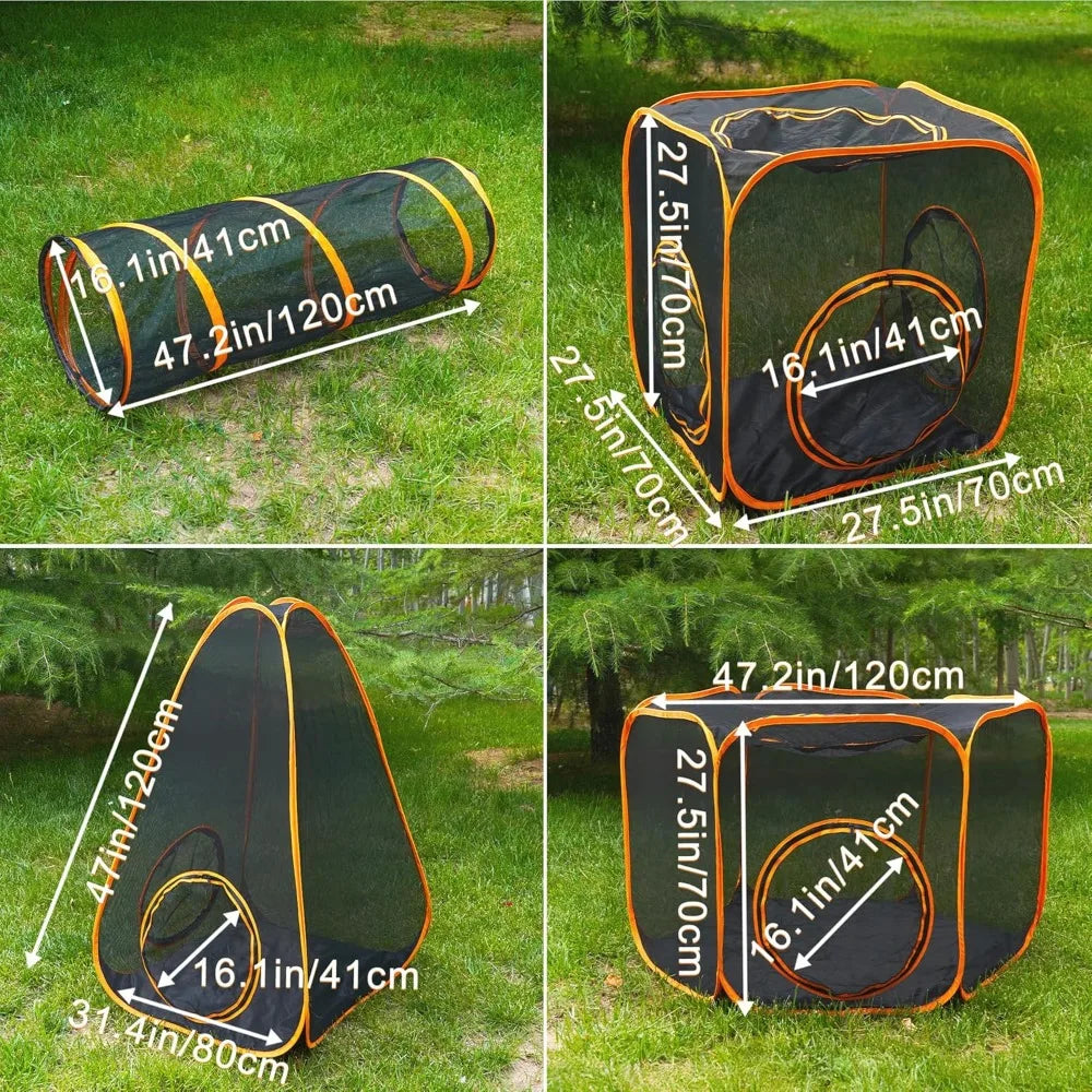 Outdoor Cat Enclosure Foldable Pop Up Mesh Playpen