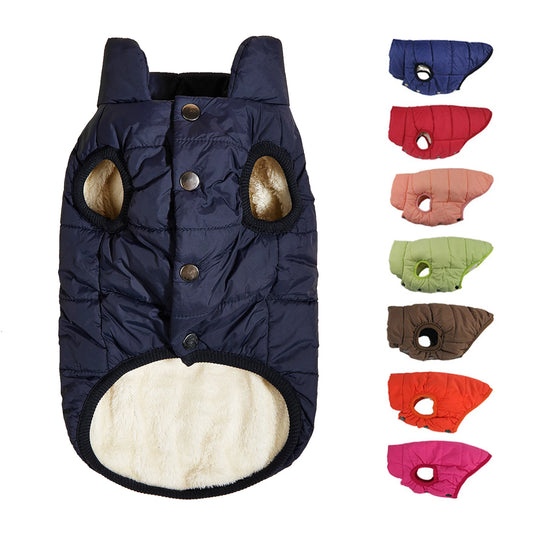 NONECN Winter Dog Jacket With Fleece Lining Warm Outdoor Coat