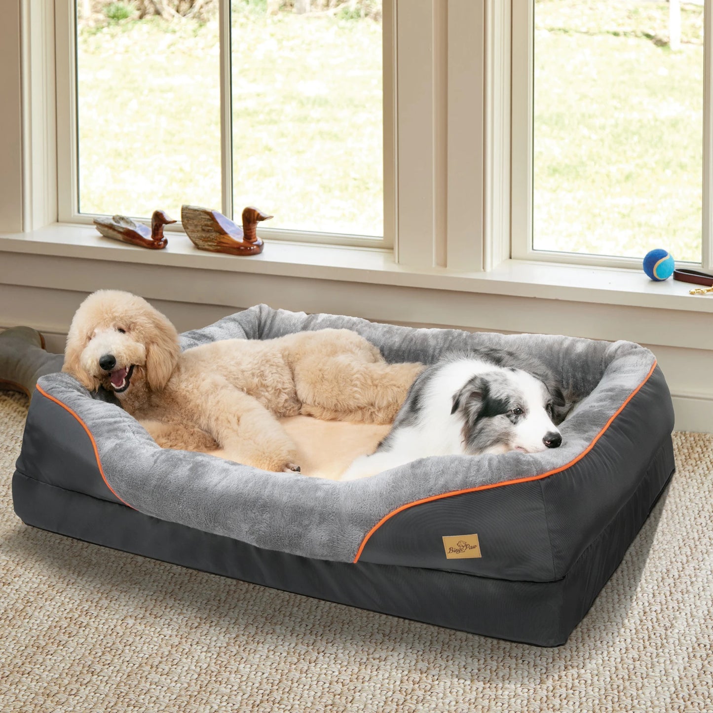 BINGOPAWCN Anti Allergy Dog Bed With Removable Washable Cover Waterproof