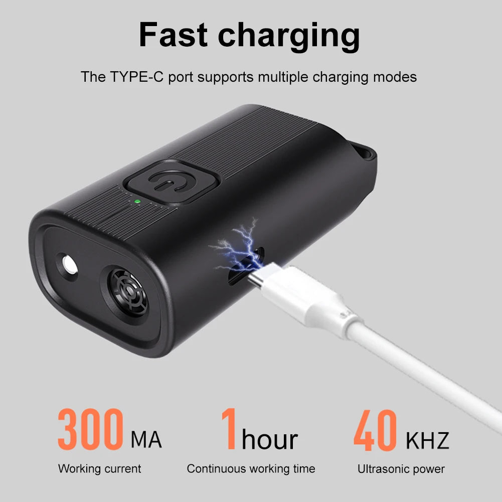 Shunmaii Ultrasonic Dog Chaser Deterrent With LED Flashlight