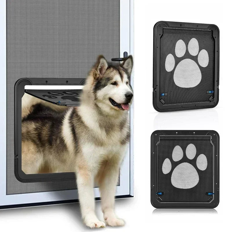 NONEDog Magnetic Pet Door Lockable Screen for Cats and Dogs