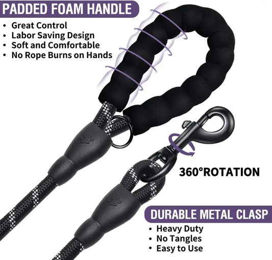 Durable and Reflective Nylon Dog Leash for All Sizes