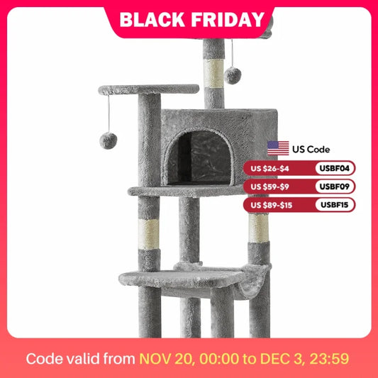 JHK Four Level Multi Cat Climbing Cat Tree Tower Sisal