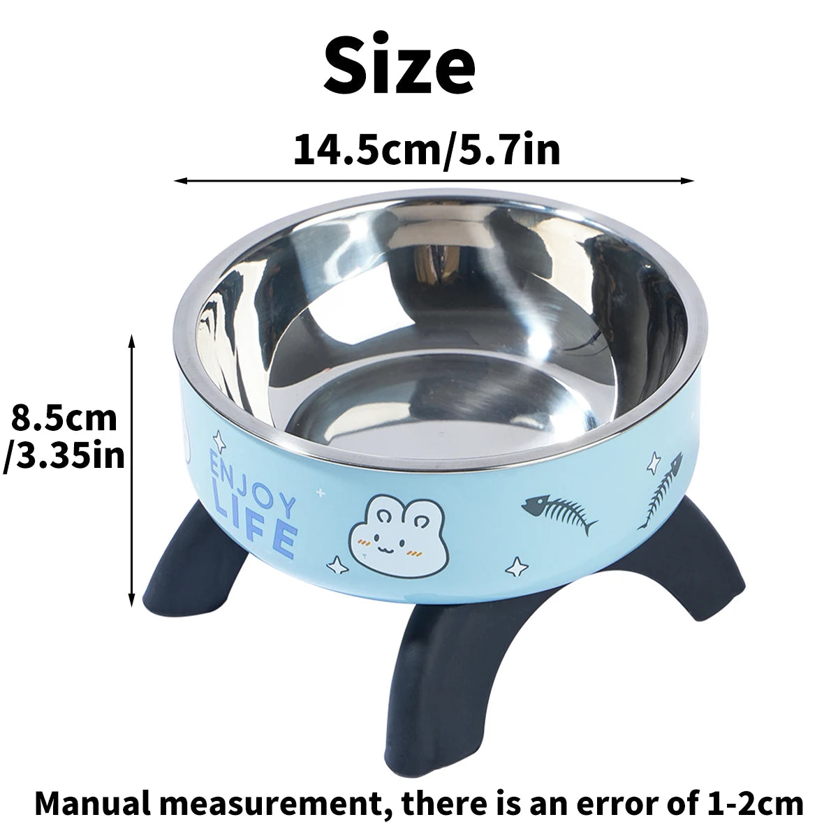 Stainless Steel Pet Bowl For Dogs And Cats Neck Protection