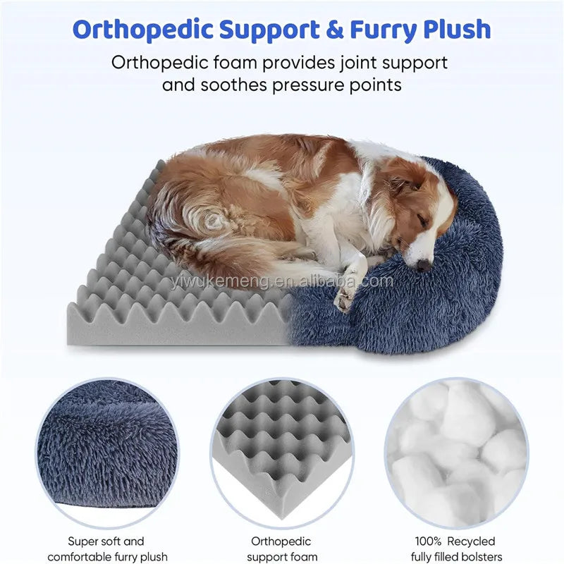 NONECN Thickened Orthopedic Dog Bed For Large Dogs With Plush Washable Cover