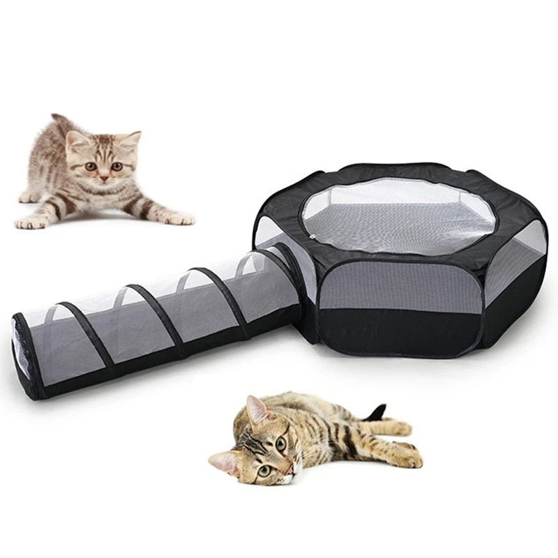 Cat Tunnel Cage House 2 in 1 CollapsiblePortable Tent