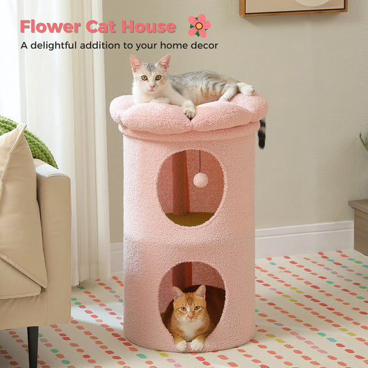 PAWZ Road Two-Story Cat House With Removable Flower Bed