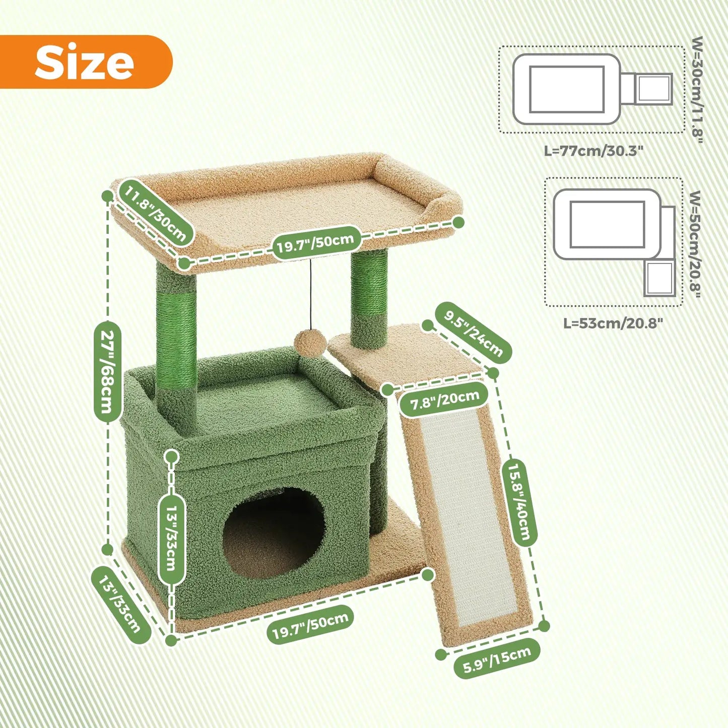 Small Cat Tree for Indoor Cat Tower with Sisal Scratching Post and Pad Wide Top Perch Large Cat Condo Cat Scratchers Cat Toys by Furtastic Pet Essentials