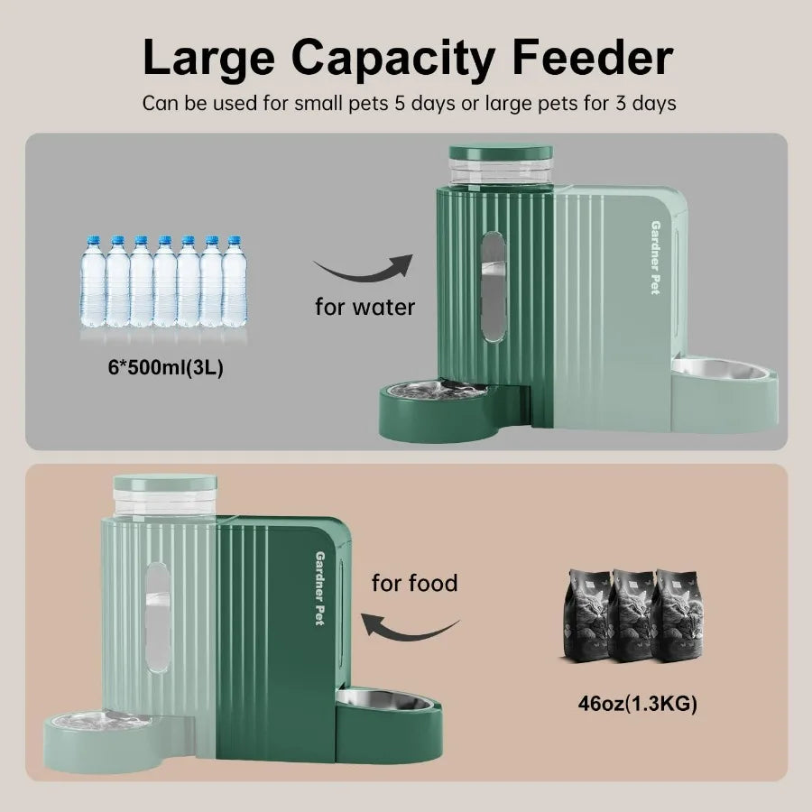Hign-concerned Automatic Gravity Pet Feeder and Water Dispenser