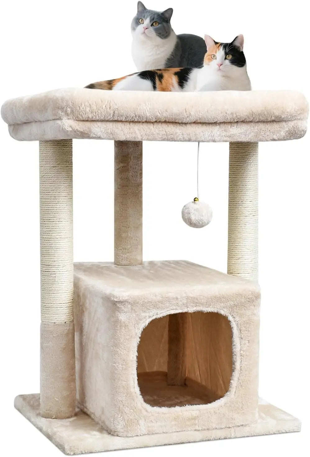 Cat Tree With Scratching Posts And Plush Perch For Cats