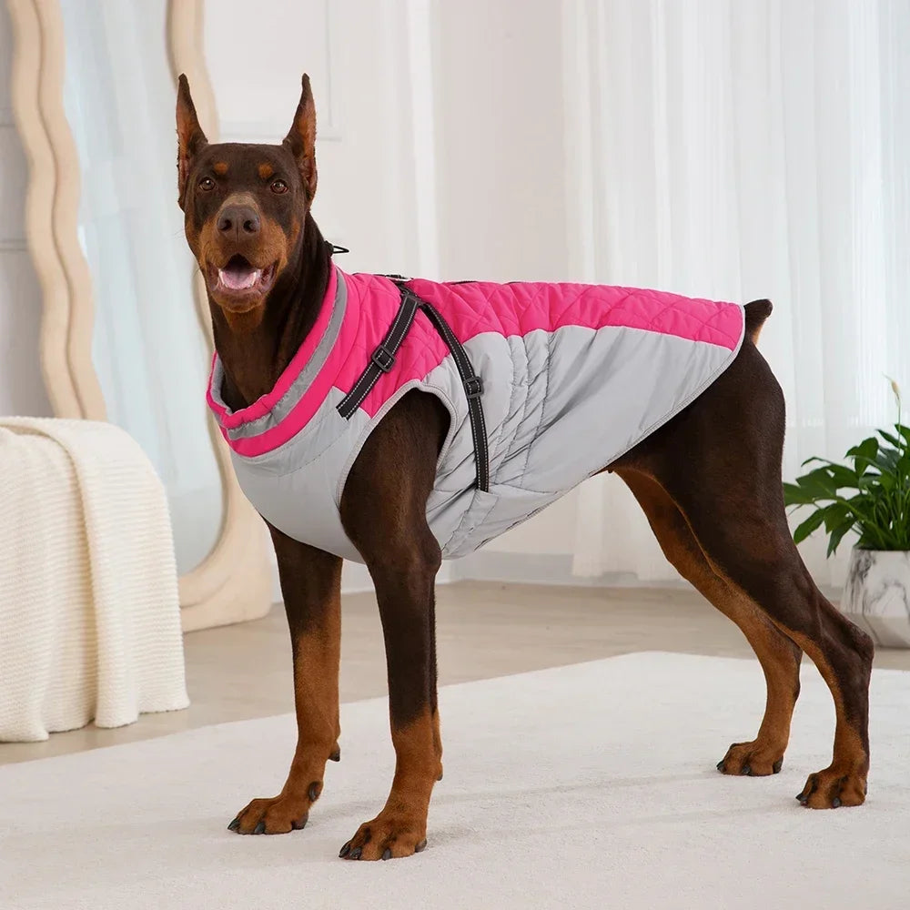 CDDMPET Waterproof Dog Jacket With Harness Winter Coat For Dogs