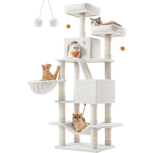 XMSJ Cat Tree Indoor Tower With Scratching Posts And Caves