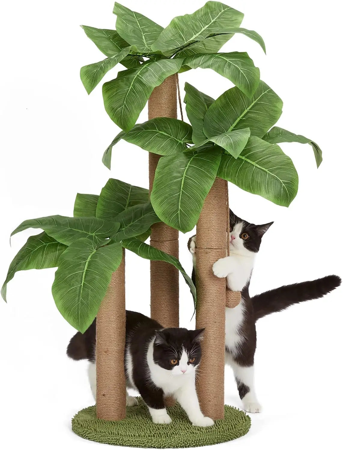 LEMONDAD Cat Scratching Tree With 3 Poles And 2 Dangling Balls