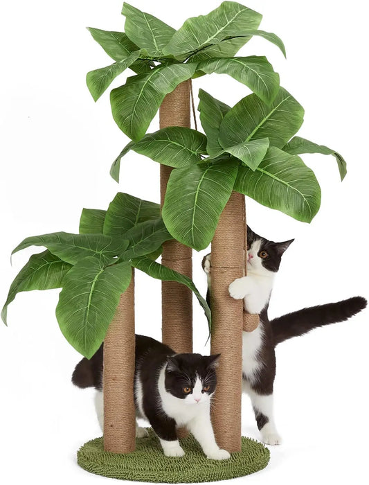 LEMONDAD Cat Scratching Tree With 3 Poles And 2 Dangling Balls
