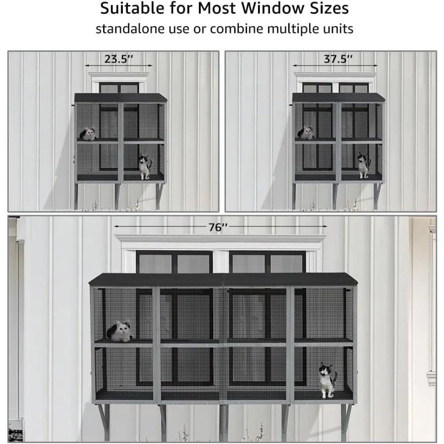 Closure Cat Catio Window House With Bug Proof Mesh Enclosure