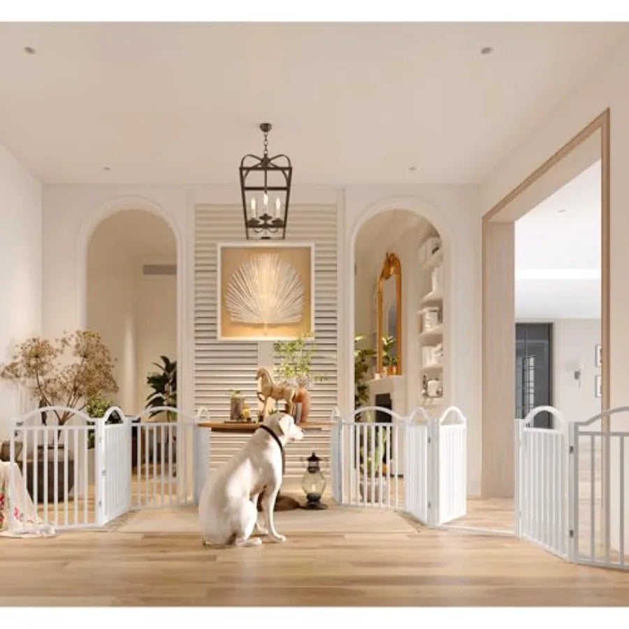 MDNGDog Door Freestanding Dog Gate With Door Walk Through