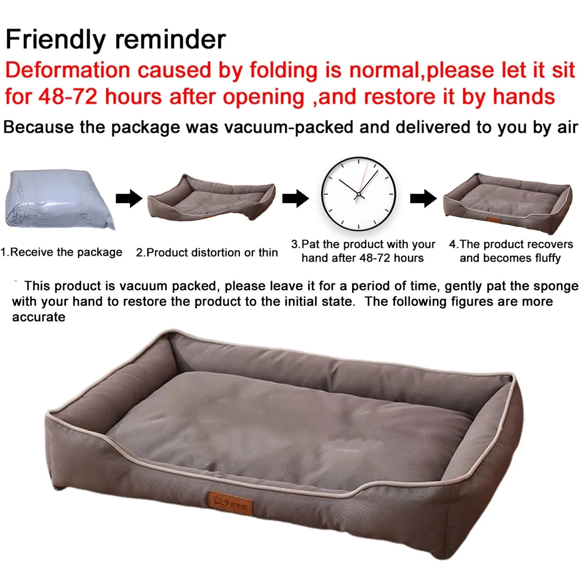 Four Season Square Dog Bed For Large Dogs Bite Resistant Waterproof Sofa