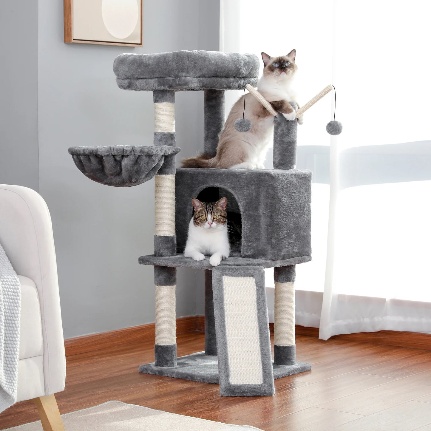 PEQULTICN Cactus Cat Tree With Condo And Multi Level Play