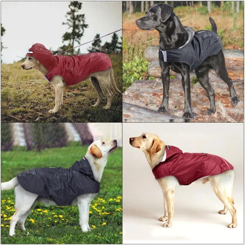 Reflective Waterproof Dog Raincoat Hoodie Jacket For Outdoor Walks