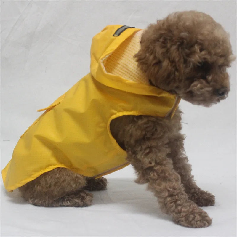 Choice Dog Raincoat Waterproof Hoodie Jacket With Reflective Stripe
