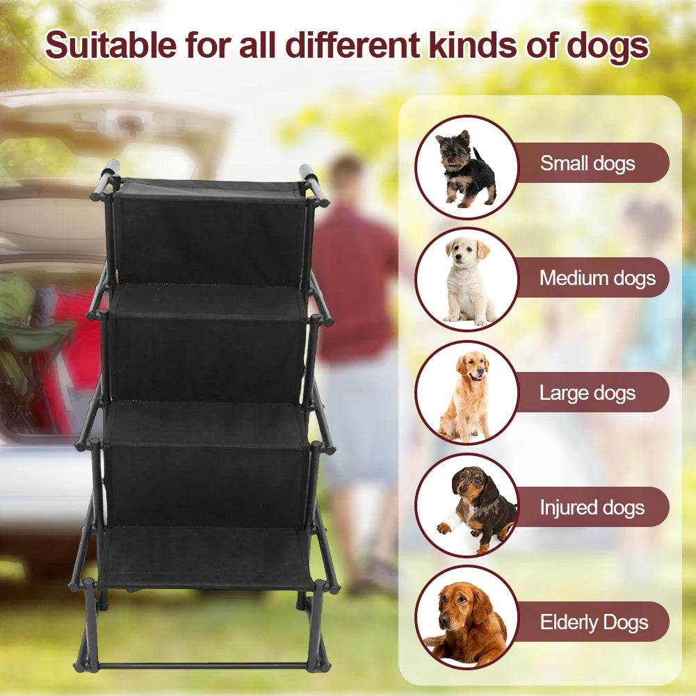 Shunmaii 4 Steps Pet Ramp Foldable Dog Cat Ladder Portable