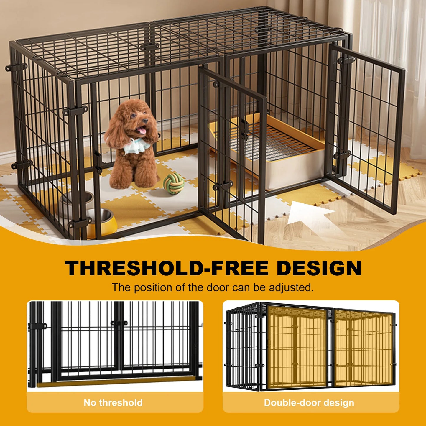 Heavy Duty Wire Dog Crate With Front Door Lock Industrial