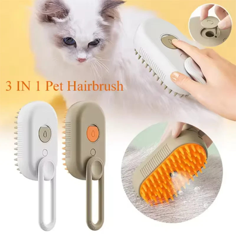 Pet Spray Massage Brush One Button Steam For Cats Dogs