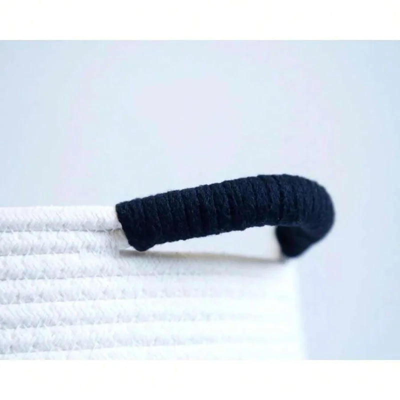 Dog Toy Storage Basket Handwoven Organizer Bin With Handles