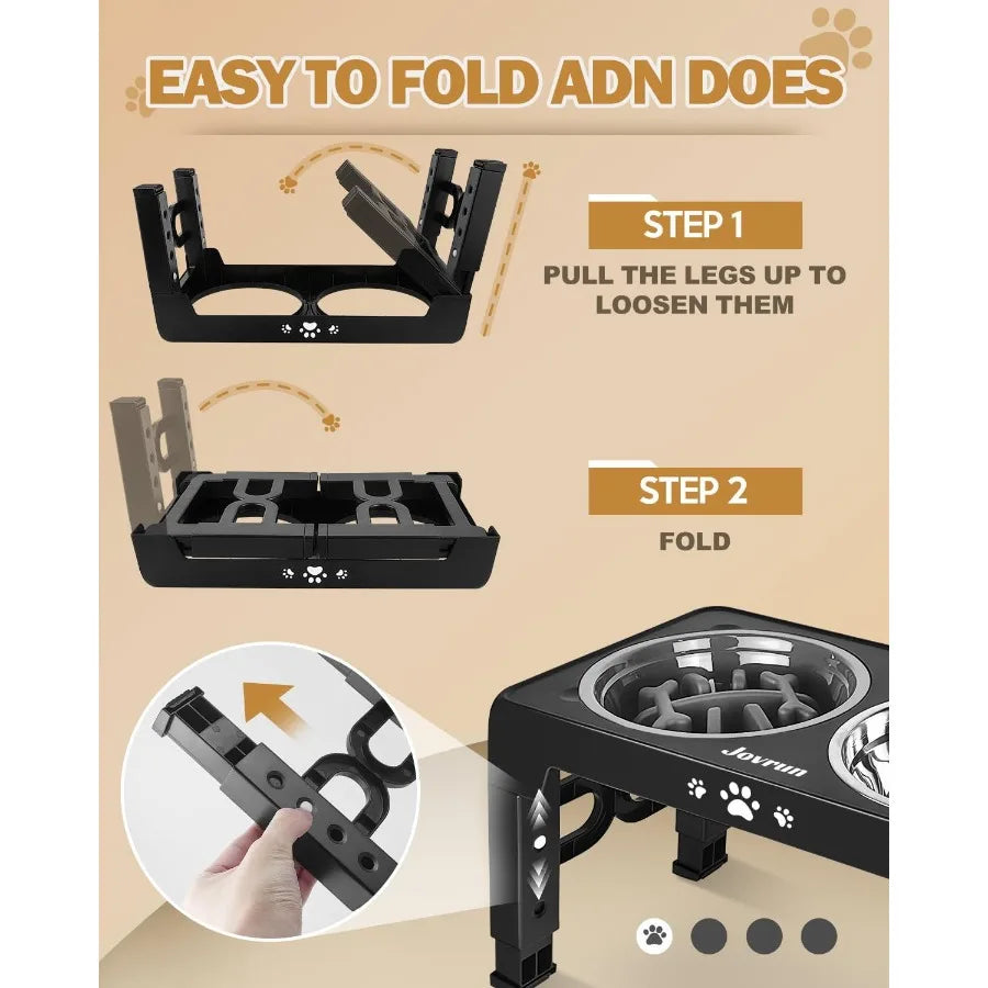 High Concerned Elevated Dog Feeder With Stainless Steel Dishes