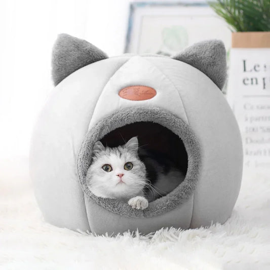 Booteely Deep Sleep Winter Cat Bed Cozy Cave Nest Indoor