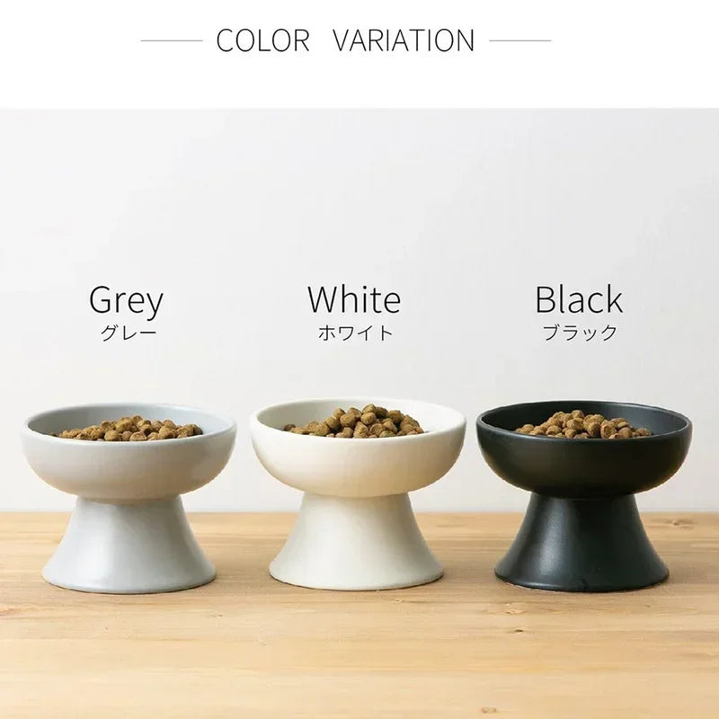 High-concerned Cat Anti Vomiting Elevated Ceramic Food Bowl
