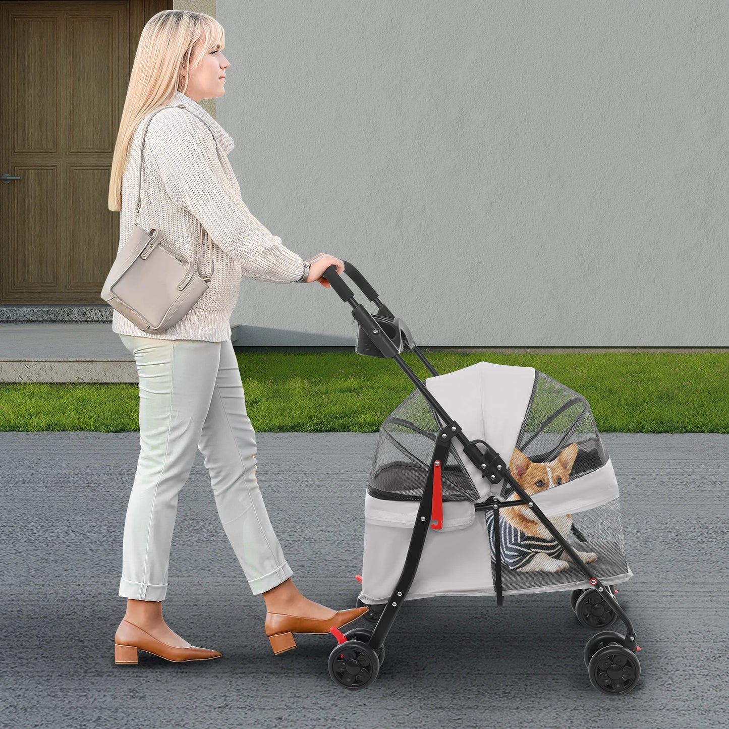 Foldable Pet Stroller For Dogs And Cats