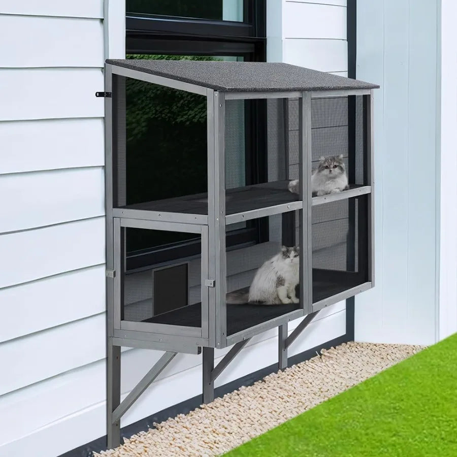 Closure Cat Catio Window House With Bug Proof Mesh Enclosure