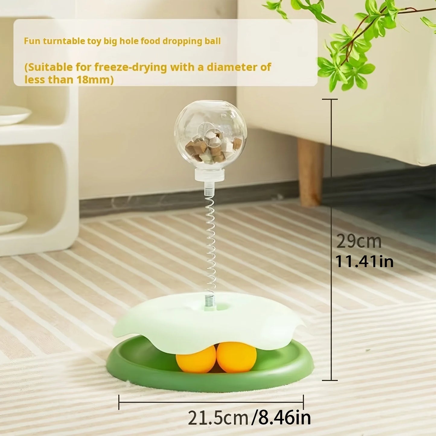 Turntable Cat Toy With Treat Dispensing Ball Self Entertainment