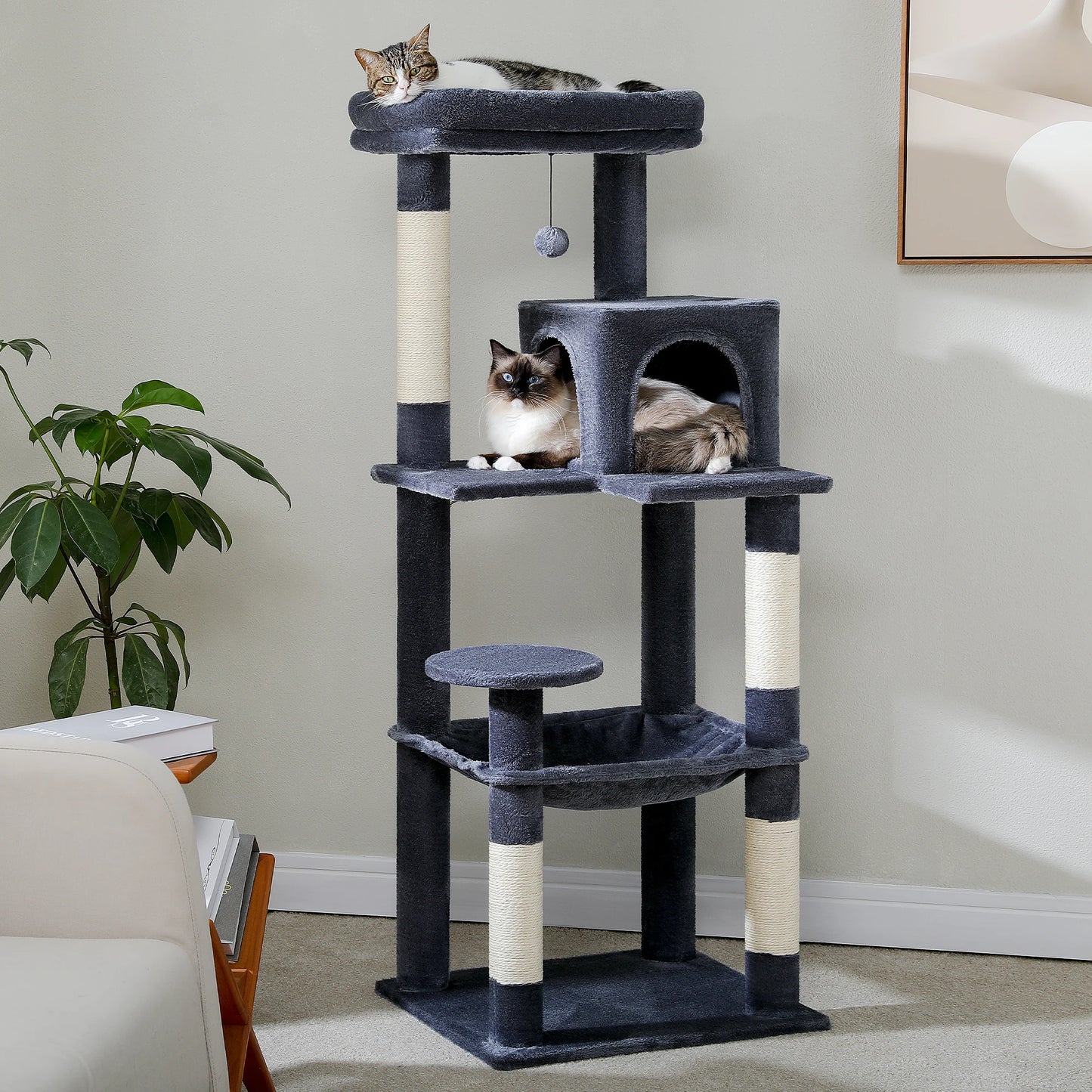 PAWZ Road Indoor Cat Tree 5-Level Tower With Hammock