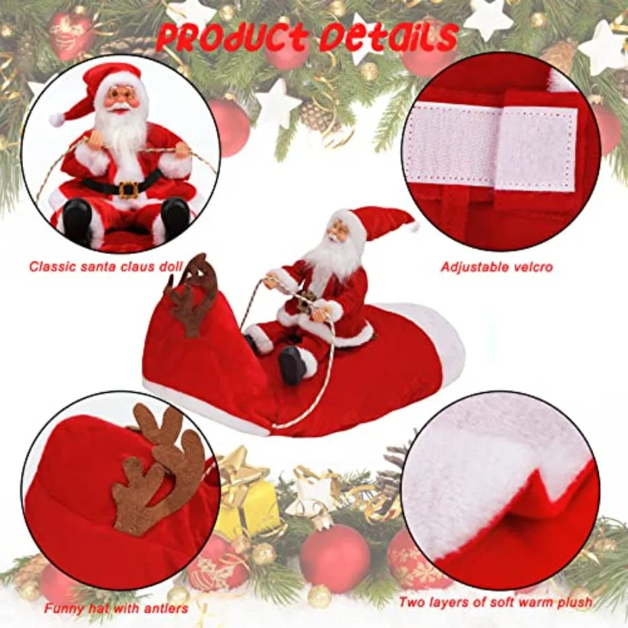 Santa Dog Costume Christmas Pet Outfit for Small Dogs Cats