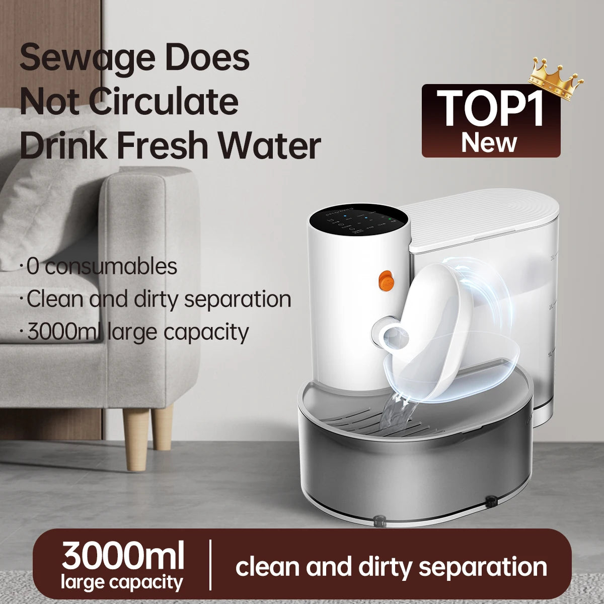 Smart Pet Water Dispenser Wireless Cat Fountain Automatic