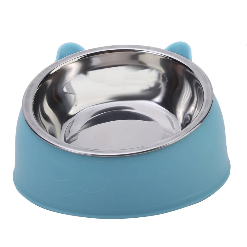 Stainless Steel Cat Feeding Bowl With Inclined Design For Cats