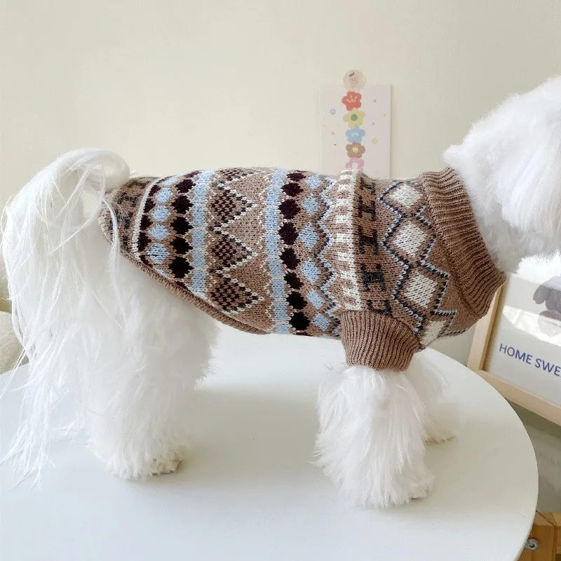 Luxurious Knitted Dog Sweater Coat For Chihuahua French Bulldog Winter