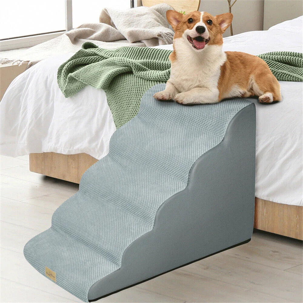 Dog Door 5 Step Pet Ramp Stairs for High Beds and Sofa