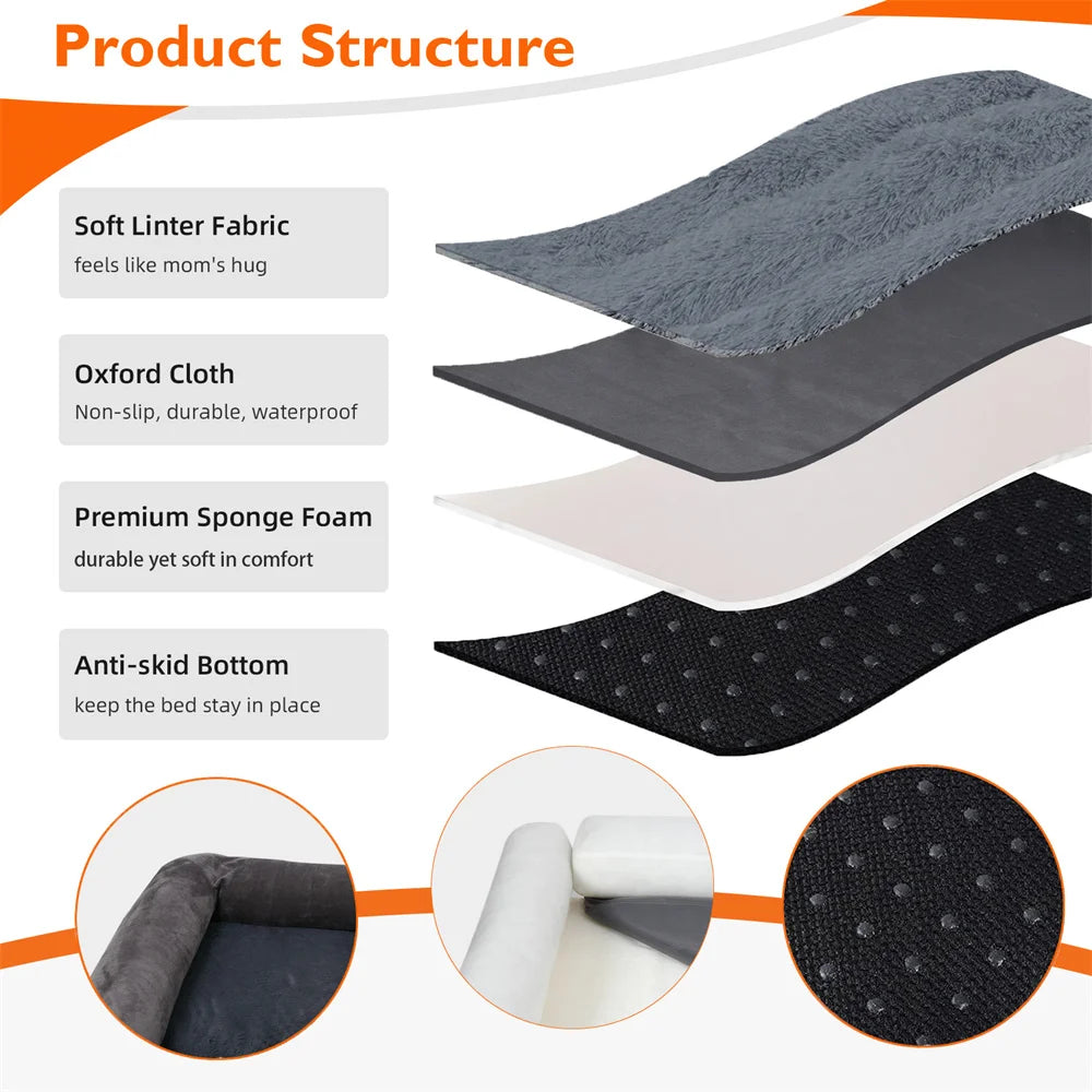 BORWARTCN Calming Dog Bed Orthopedic Memory Foam With Removable Cover