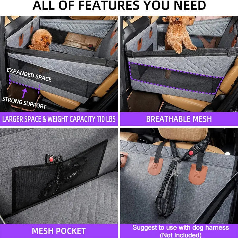 Extended Dog Car Seat Cover Luxury Oxford Back Seat