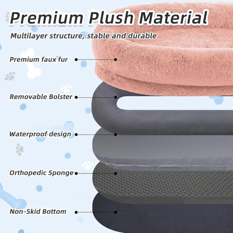 High-concerned Chemical Human Dog Bed With Washable Faux Fur Orthopedic