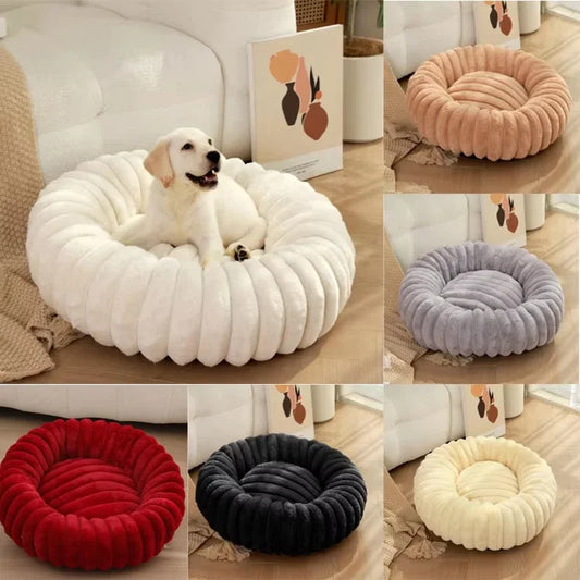 NONECN Round Plush Dog Bed For Winter Warmth