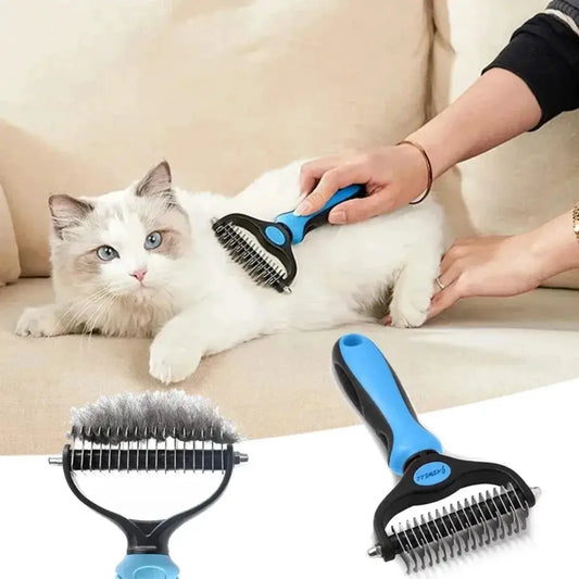 Double Sided Stainless Steel Pet Grooming Brush Dog Cat Hair Remover Comb Tangle Removal Pet Supplies by Furtastic Pet Essentials