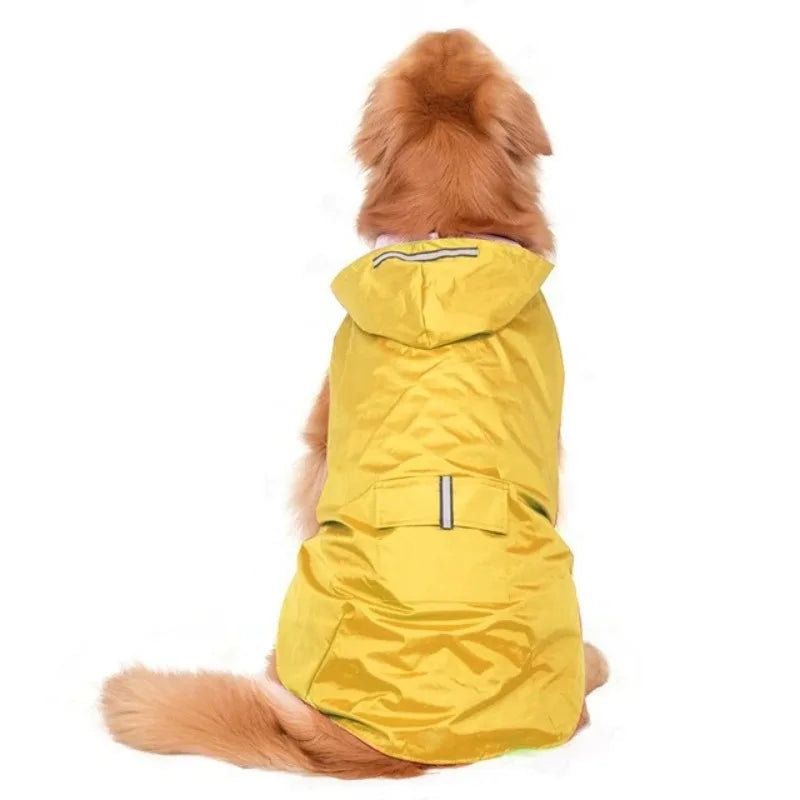 Reflective Waterproof Dog Raincoat Hoodie Jacket For Outdoor Walks