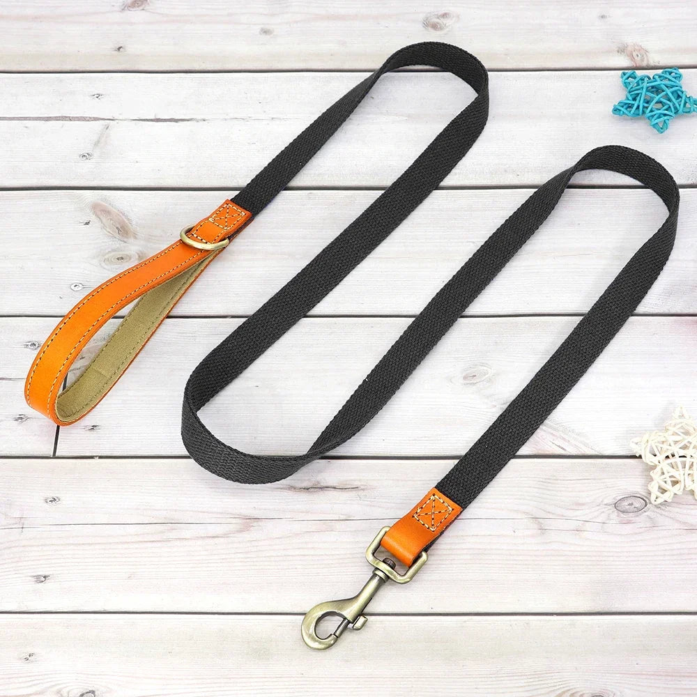 Nylon Custom Dog Collar Leash Set With Free Engraving