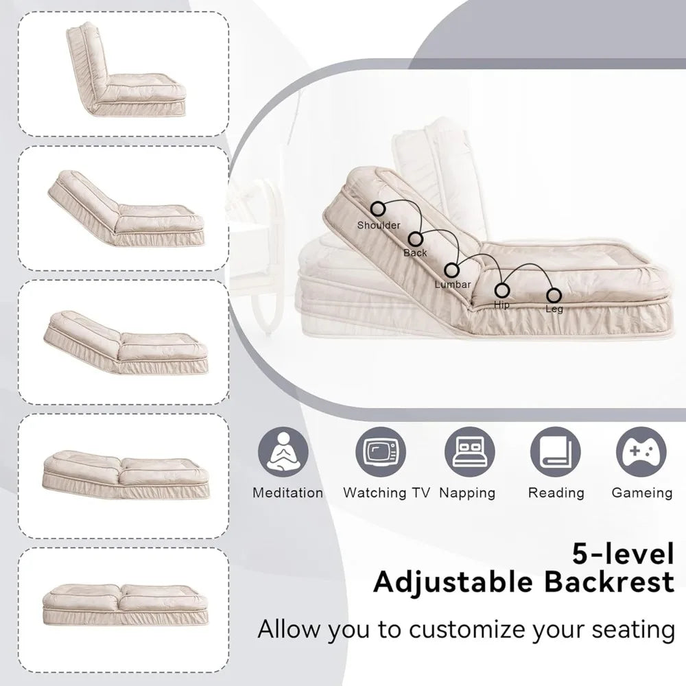 LZJV Human Dog Bed Lazy Sofa Chair 5 Adjustable Tatami